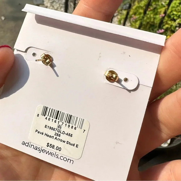 Heart Arrow Stud Earrings, NWT - Picture 2 of 2